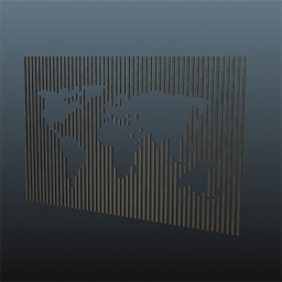 World Map Brushed Metal 4.5m x 2.75m