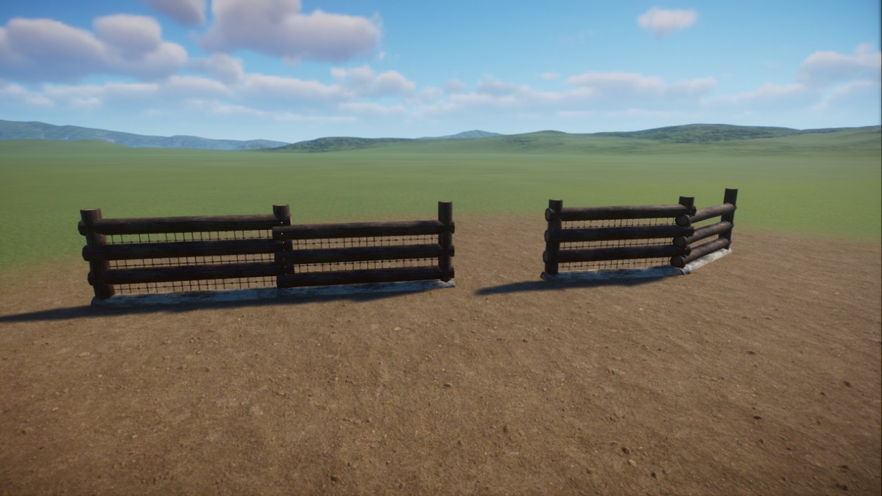 Log and Mesh Fence