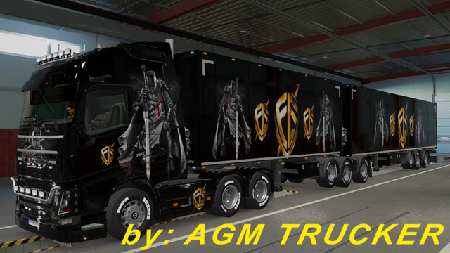 SKIN TRUCK VOLVO FH E REBOQUE (SKIN FÉ) - CANAL AGM TRUCKER