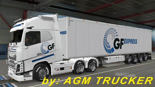 SKIN TRUCK VOLVO FH E REBOQUE (GF EXPRESS) MENNOR - CANAL AGM TRUCKER