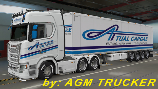 SKIN TRUCK SCANIA S E REBOQUE (ATUAL CARGAS EFICIENCIA EM TRANSPORTES) - CANAL AGM TRUCKER