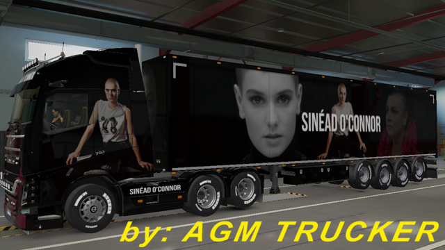 SKIN TRUCK VOLVO FH E REBOQUE (SINÈAD Ó CONNOR) - CANAL AGM TRUCKER