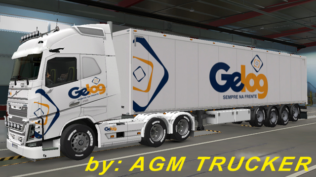 SKIN TRUCK VOLVO FH E REBOQUE (GELOG) - CANAL AGM TRUCKER