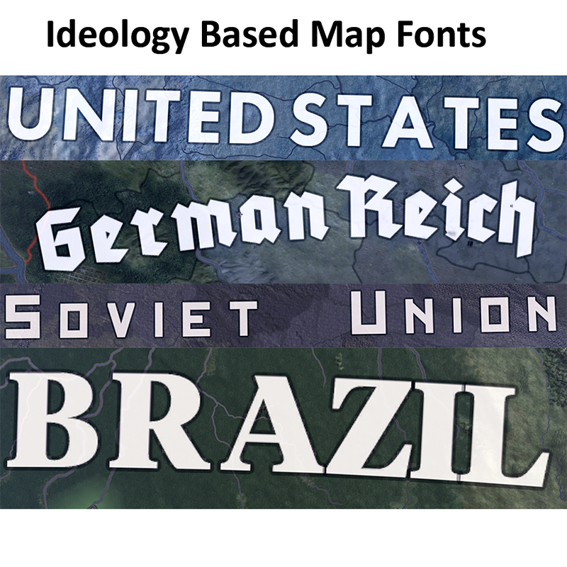 Ideology Based Map Fonts for Road to 56