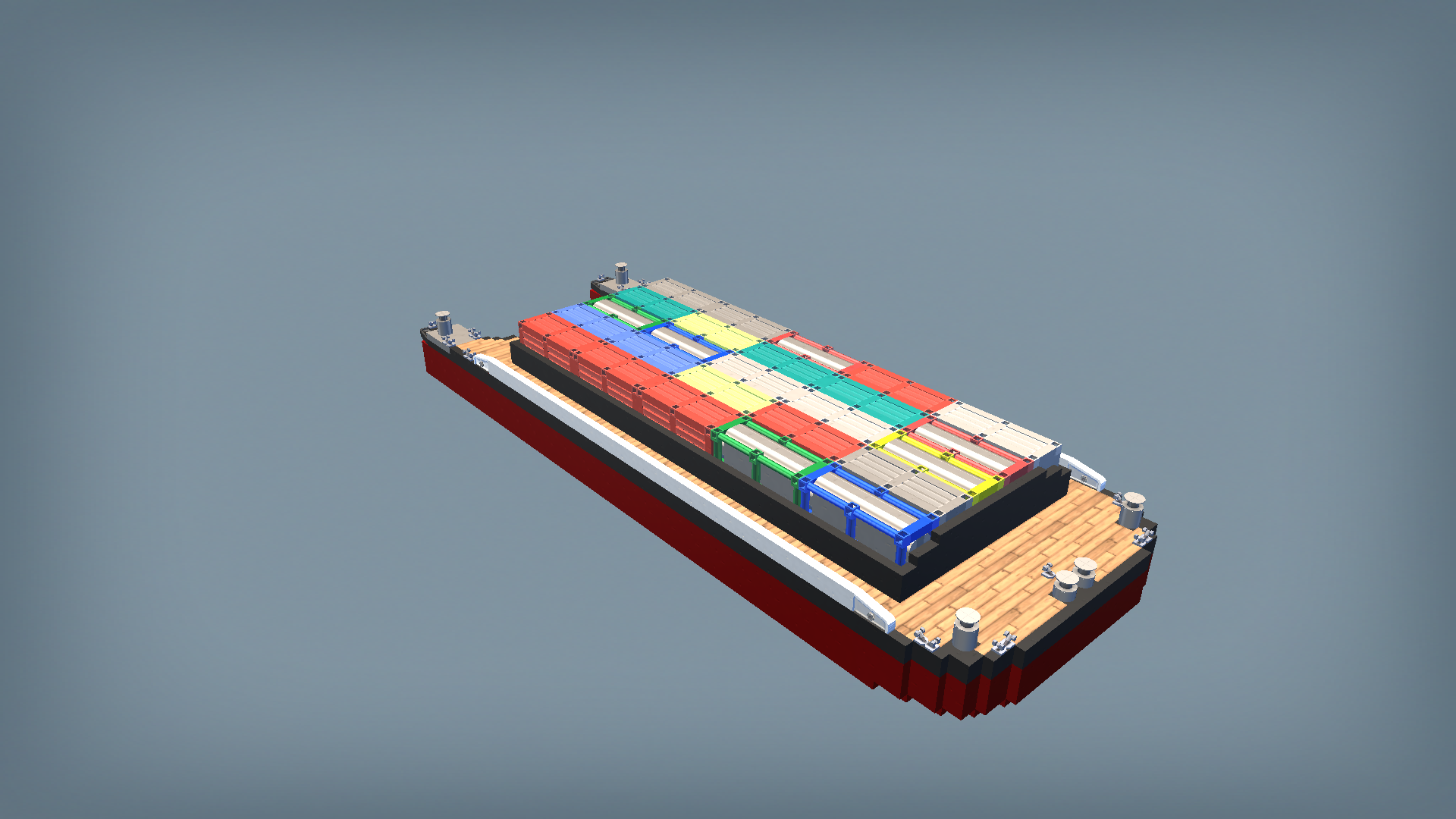 Containers loaded barge
