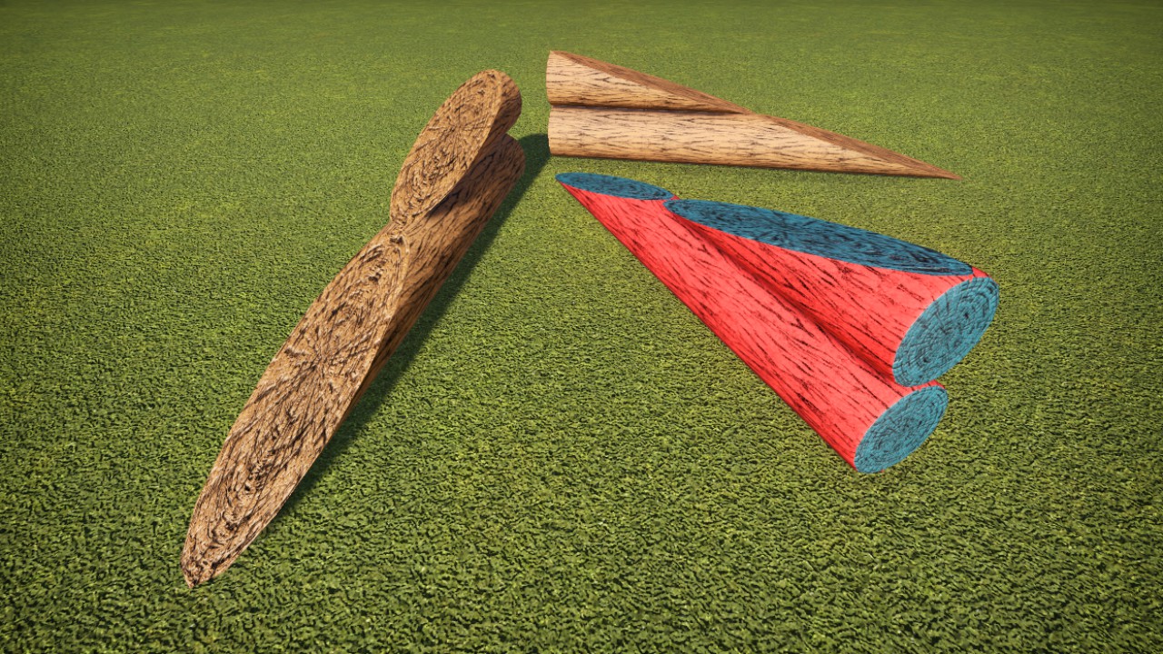1m slope Log wall