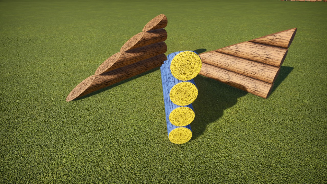 2m slope Log wall