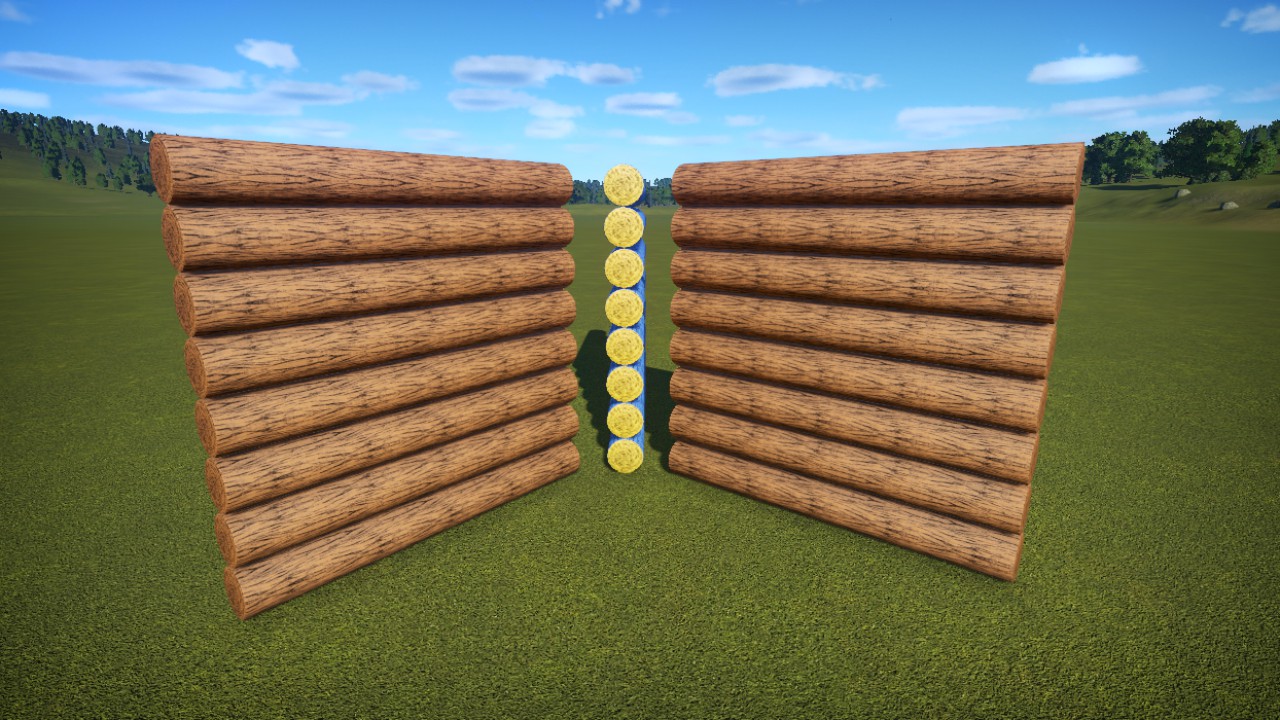 4m Log Wall