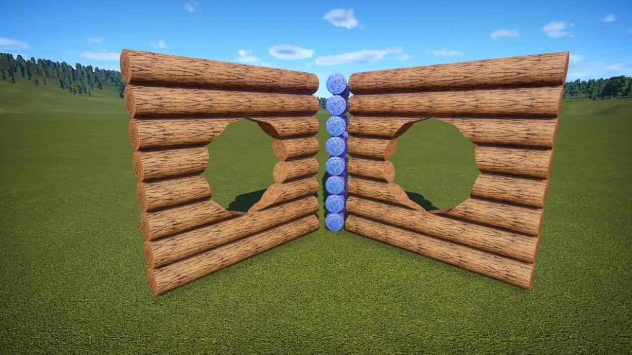 4m Log Wall Circle Window