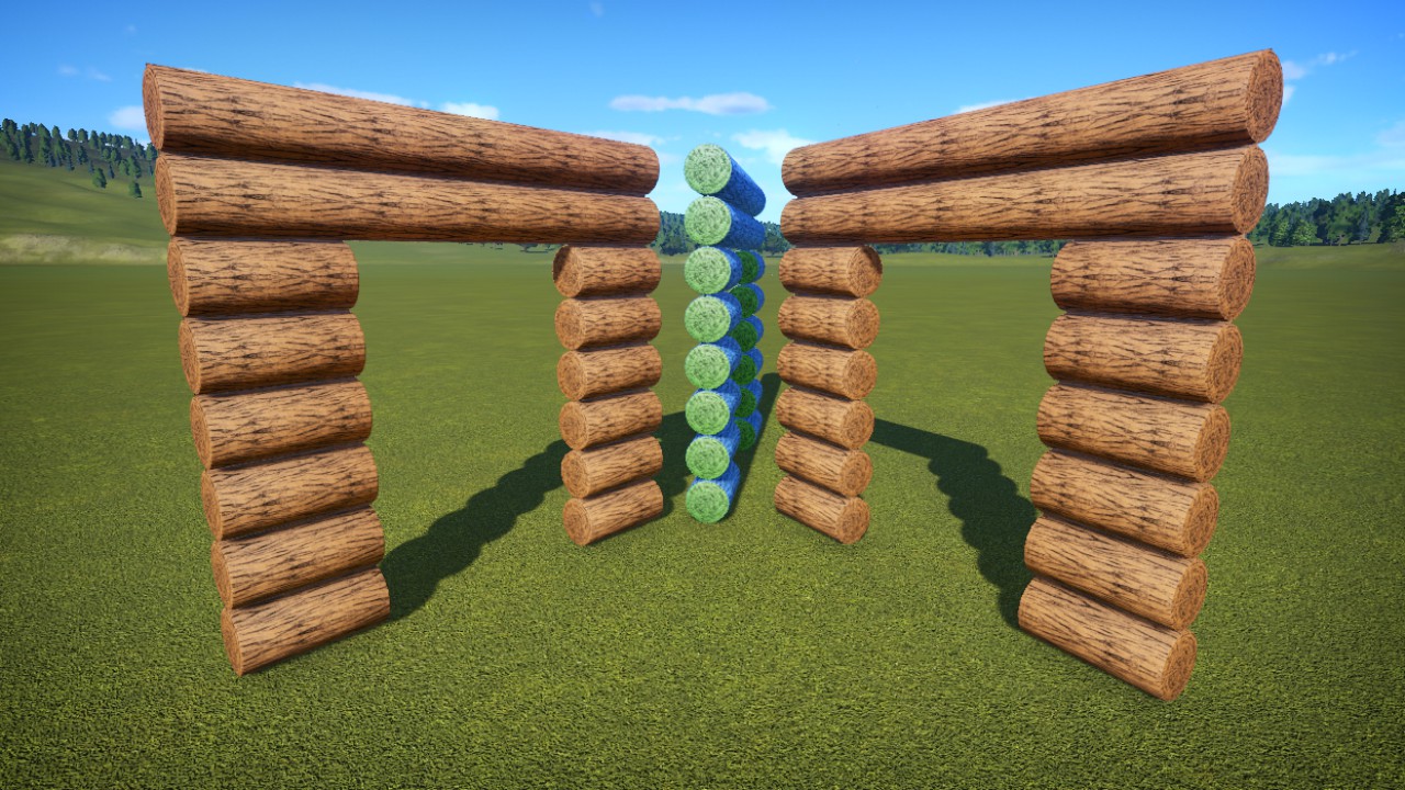4m log wall Box Arch