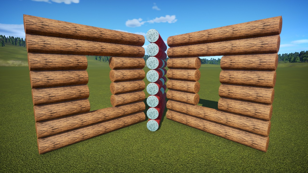 4m Log Wall Window Opening