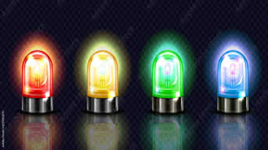 Amber and White/Green,Red, and Blue as backup