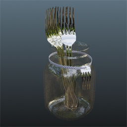 Silverware in Mason Glass Fork