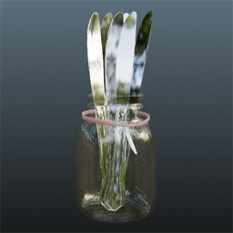 Silverware in Mason Glass Knife