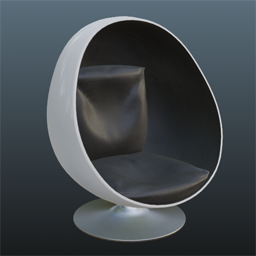 Ball Chair Leather Black