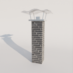 dlX - Brick Chimney 2m(black with cover)