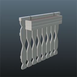 White Wooden Railing 1m with Planter