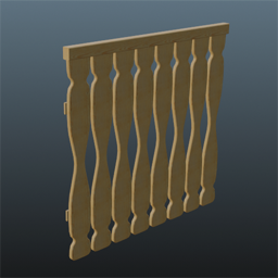 Light Wooden Railing 1m
