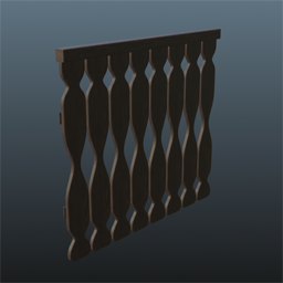 Dark Wooden Railing 1m