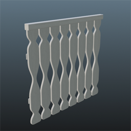 White Wooden Railing 1m
