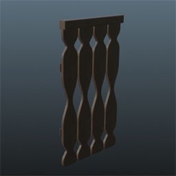 Dark Wooden Railing 50cm