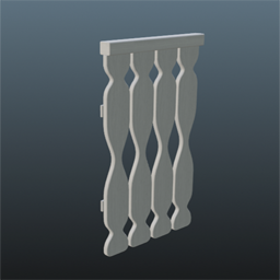 White Wooden Railing 50cm