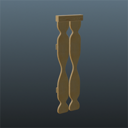 Light Wooden Railing 25cm