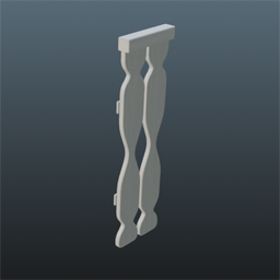 White Wooden Railing 25cm