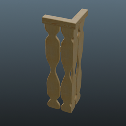 Light Wooden Railing 25cm Corner