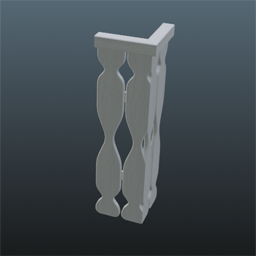 White Wooden Railing 25cm Corner