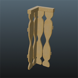 Light Wooden Railing 25cm Corner 2