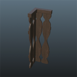 Dark Wooden Railing 25cm Corner 2