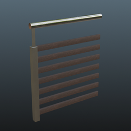 Dark Wooden Railing Chrom 75cm