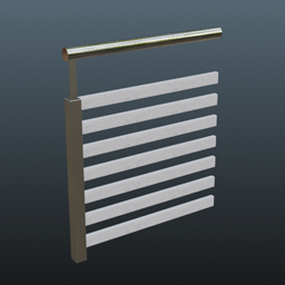 White Wooden Railing Chrom 75cm