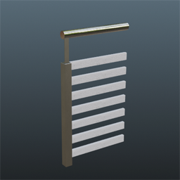 White Wooden Railing Chrom 50cm