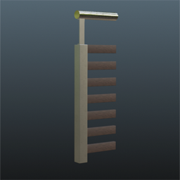 Dark Wooden Railing Chrom 25cm