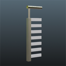 White Wooden Railing Chrom 25cm