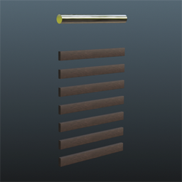 Dark Wooden Railing Chrom Clear 50cm