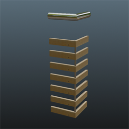 Light Wooden Railing Chrom 25cm Corner