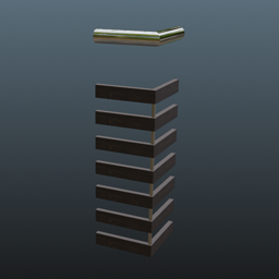 Dark Wooden Railing Chrom 25cm Corner
