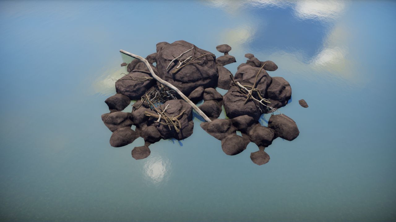 Logs on stones in water 1 / Troncos sobre piedras en agua 1