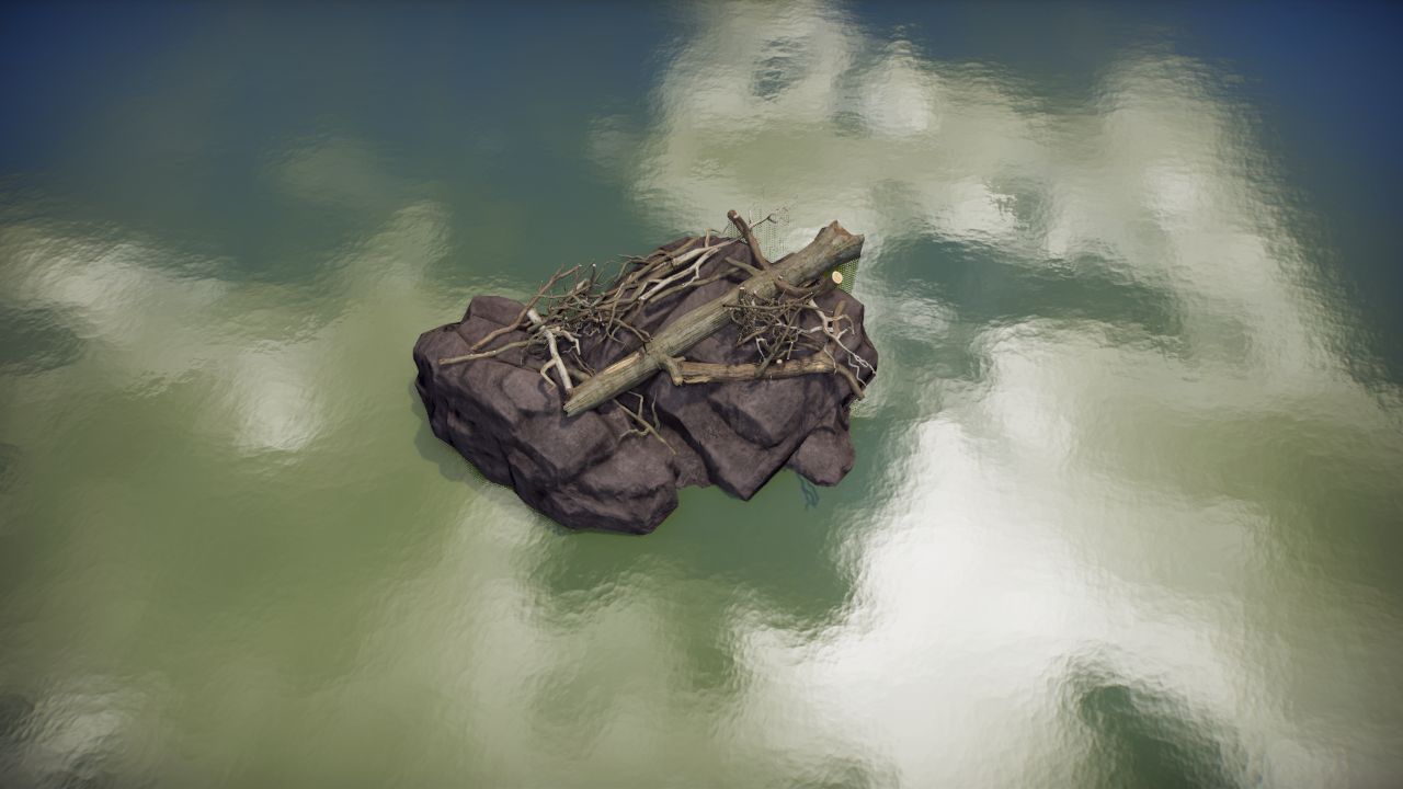Logs on stones in water 2 / Troncos sobre piedras en agua 2
