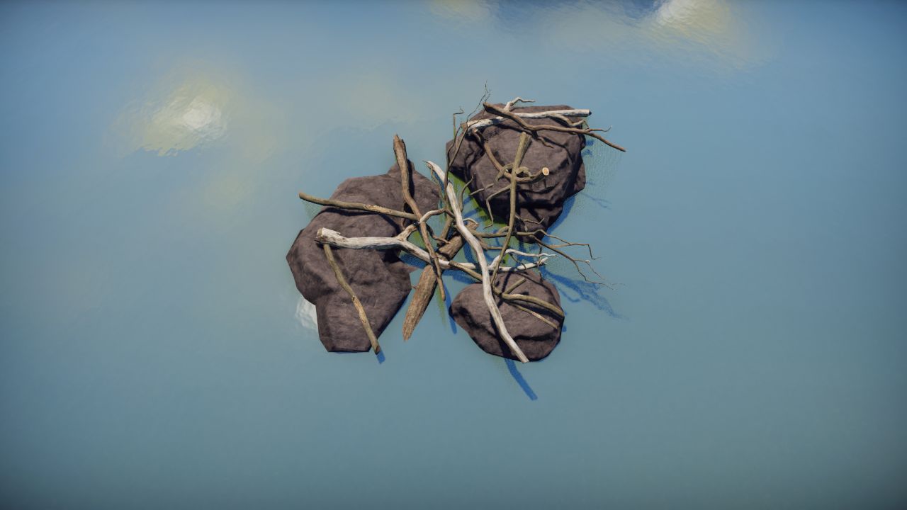 Logs on stones in water 4 / Troncos sobre piedras en agua 4
