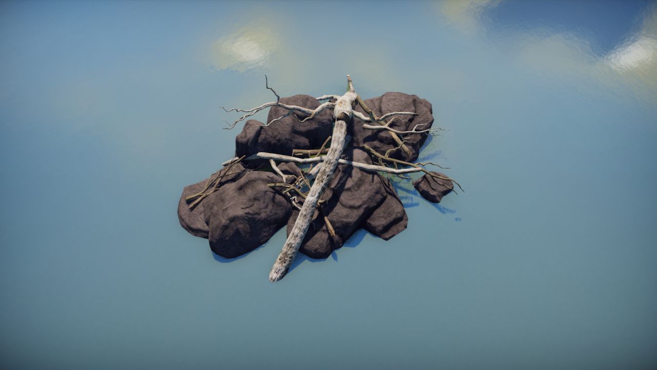 Logs on stones in water 5 / Troncos sobre piedras en agua 5
