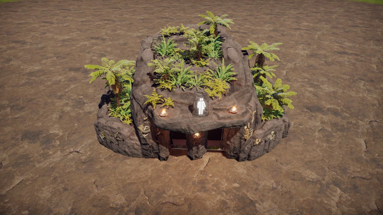 Large tropical stone bath. / Baño de piedra grande tropical.