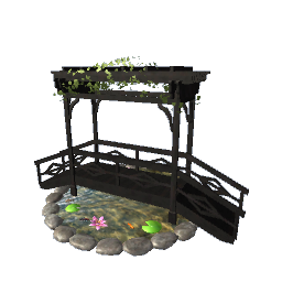 Ivy Bridge Over Koi Pond - Black