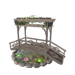 Ivy Bridge Over Koi Pond - Walnut