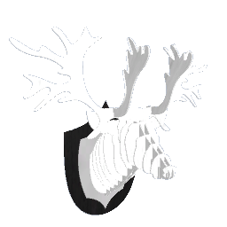 Wall Mounted Wooden Deer Head - White & Black