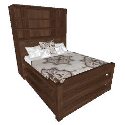 Bookshelf Bed - Chocolate Wood