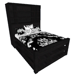 Bookshelf Bed - Black Wood